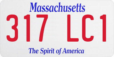 MA license plate 317LC1