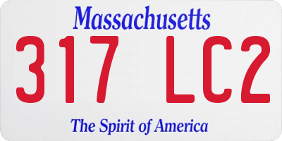 MA license plate 317LC2