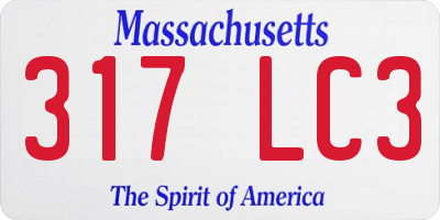 MA license plate 317LC3