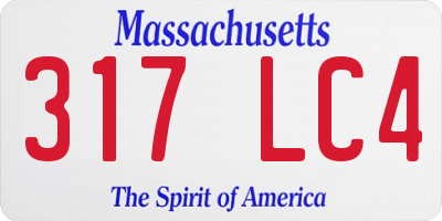 MA license plate 317LC4
