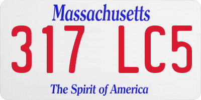 MA license plate 317LC5