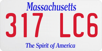 MA license plate 317LC6