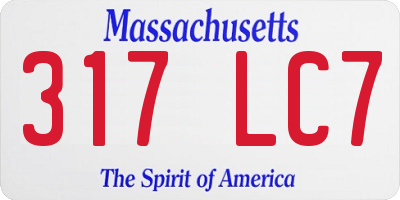 MA license plate 317LC7