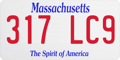 MA license plate 317LC9