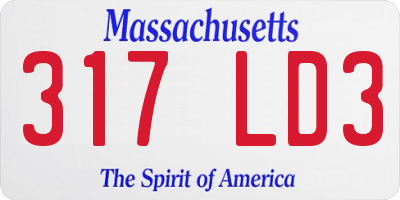 MA license plate 317LD3