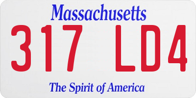 MA license plate 317LD4