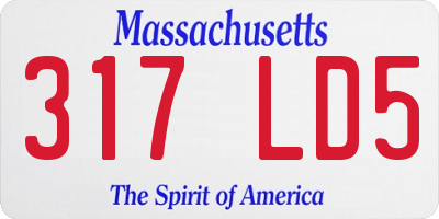 MA license plate 317LD5