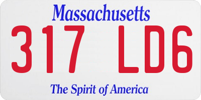 MA license plate 317LD6