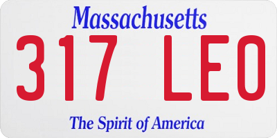 MA license plate 317LE0