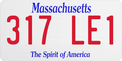 MA license plate 317LE1