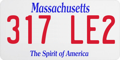 MA license plate 317LE2