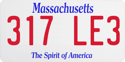 MA license plate 317LE3
