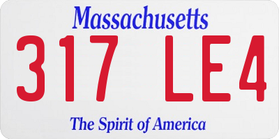 MA license plate 317LE4