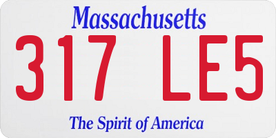 MA license plate 317LE5