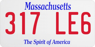 MA license plate 317LE6