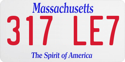 MA license plate 317LE7