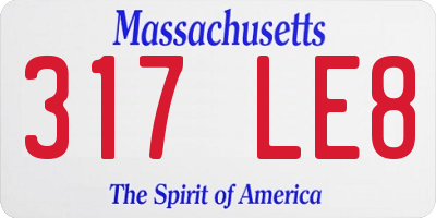MA license plate 317LE8