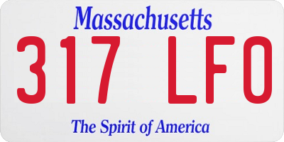 MA license plate 317LF0
