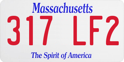 MA license plate 317LF2