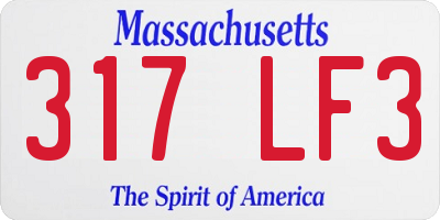 MA license plate 317LF3