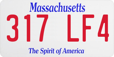 MA license plate 317LF4