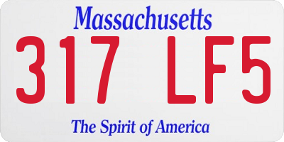 MA license plate 317LF5