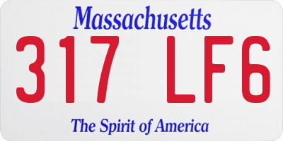 MA license plate 317LF6
