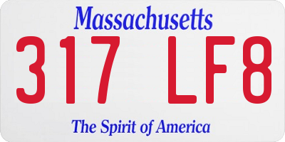 MA license plate 317LF8