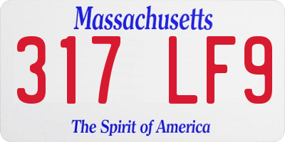 MA license plate 317LF9