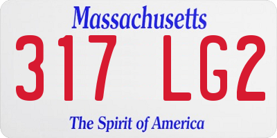 MA license plate 317LG2