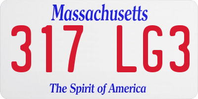 MA license plate 317LG3