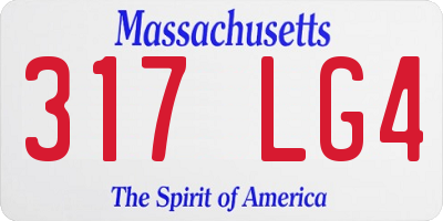 MA license plate 317LG4