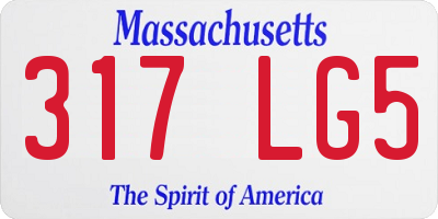 MA license plate 317LG5