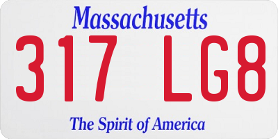 MA license plate 317LG8