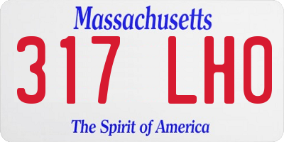 MA license plate 317LH0