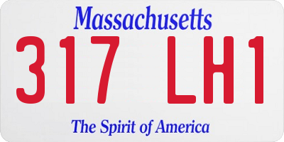 MA license plate 317LH1