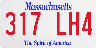 MA license plate 317LH4