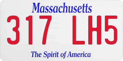 MA license plate 317LH5
