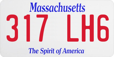 MA license plate 317LH6