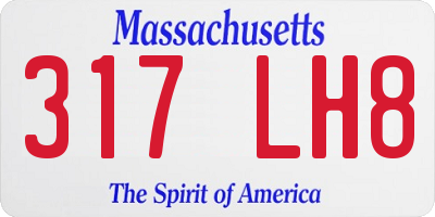 MA license plate 317LH8