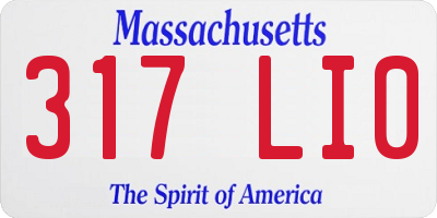 MA license plate 317LI0