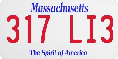 MA license plate 317LI3
