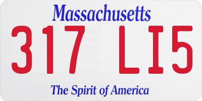 MA license plate 317LI5