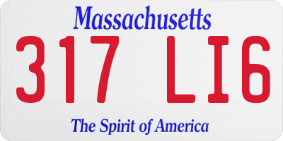 MA license plate 317LI6