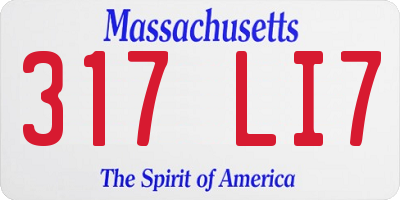 MA license plate 317LI7