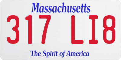 MA license plate 317LI8