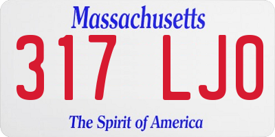 MA license plate 317LJ0