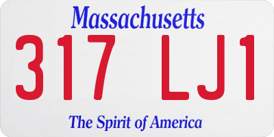 MA license plate 317LJ1