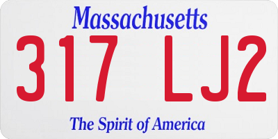 MA license plate 317LJ2