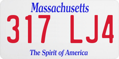 MA license plate 317LJ4